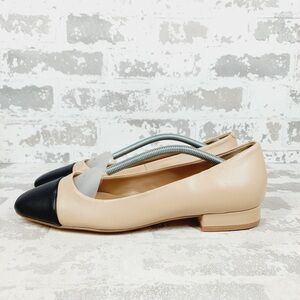 NEW Steve Madden Blair Flats Women 9 Tan Leather Cap Toe Preppy Chic A991